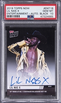 2019 Topps Now Entertainment Autograph Black #ENT1B Lil Nas X (#04/75) - PSA GEM MT 10